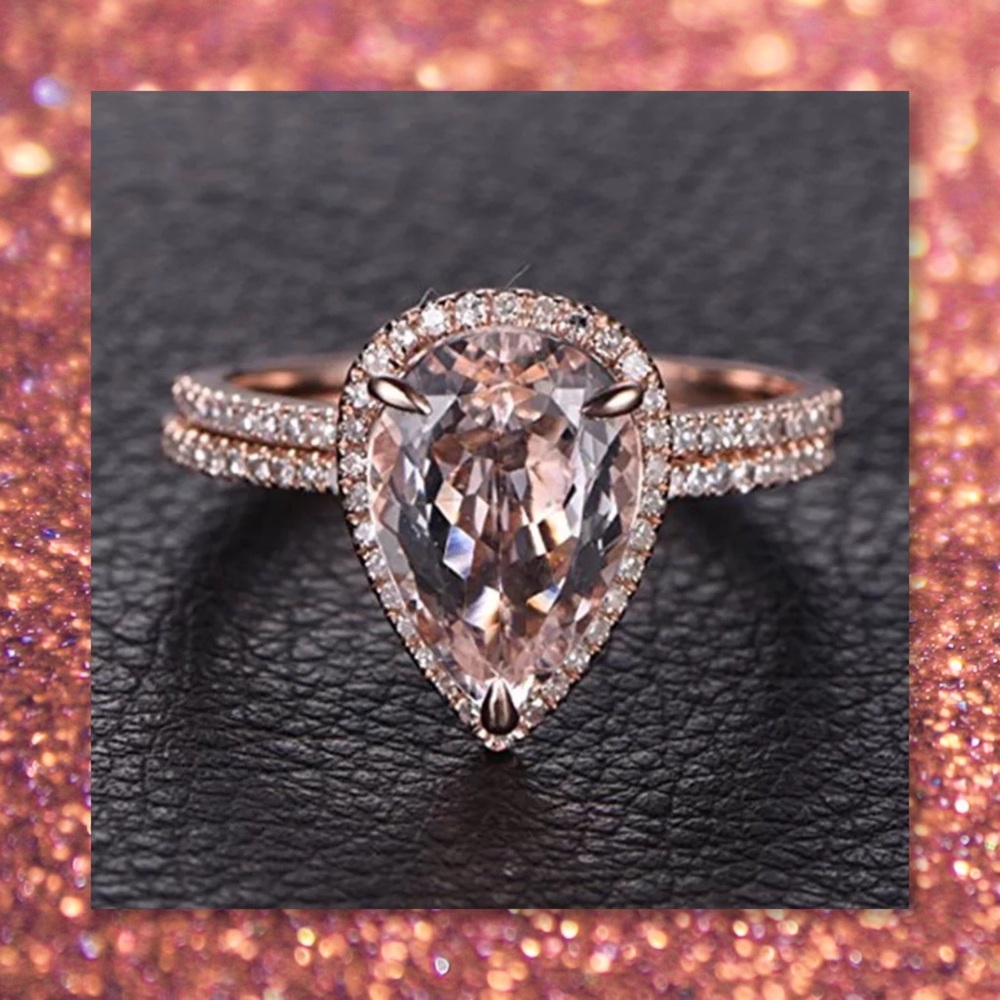 5⭐️RATED 2 Left🆕2pc Pear Shape Rose Gold Filled - Picture 2 of 4